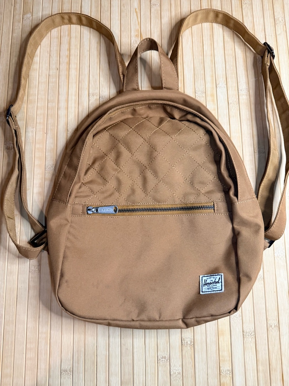 Herschel Supply Co. Quilted Town Backpack - Caramel / Tan (Excellent Condition)
